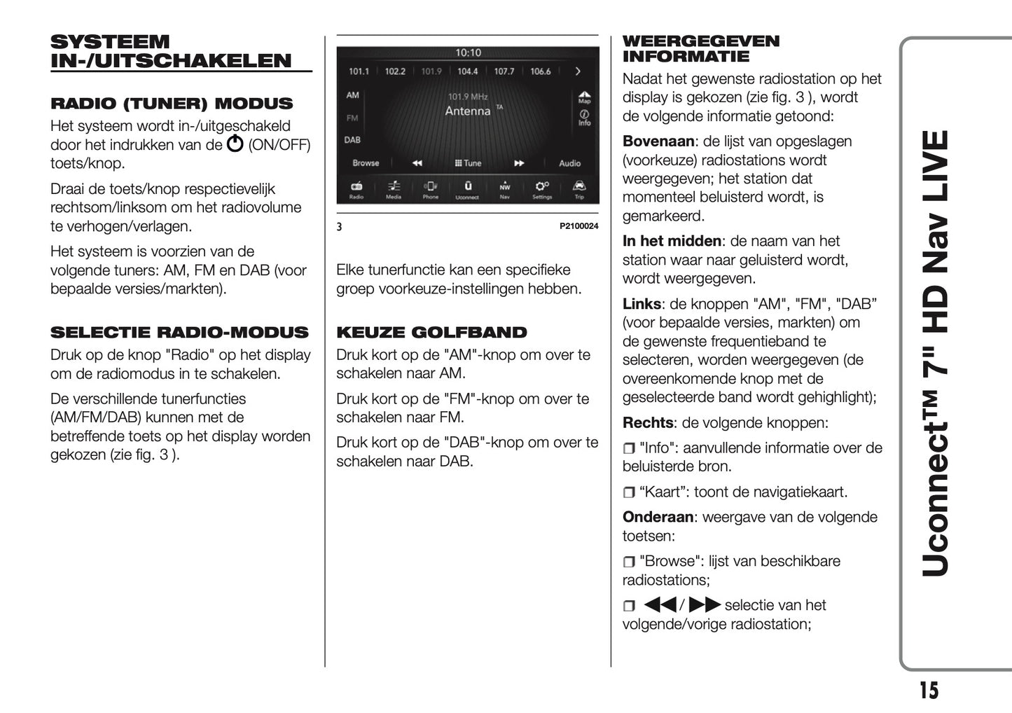 2016-2018 Abarth 500/595/695 Uconnect 7.0 Nav Manual | Dutch