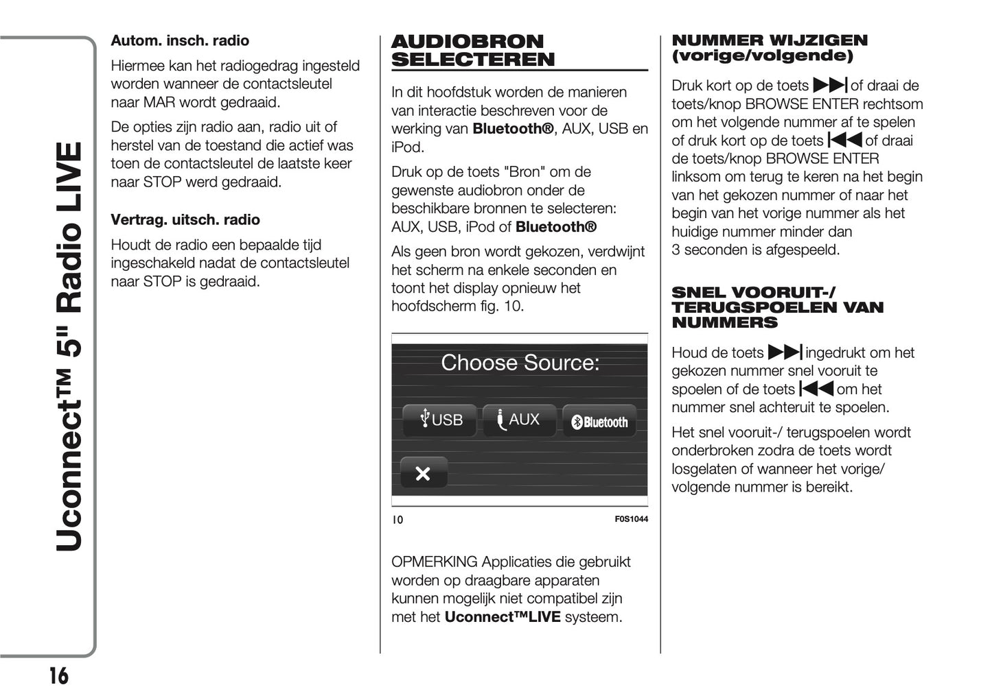 2017-2018 Abarth 500/595/695 Uconnect 5.0 Radio Infotainment Manual | Dutch