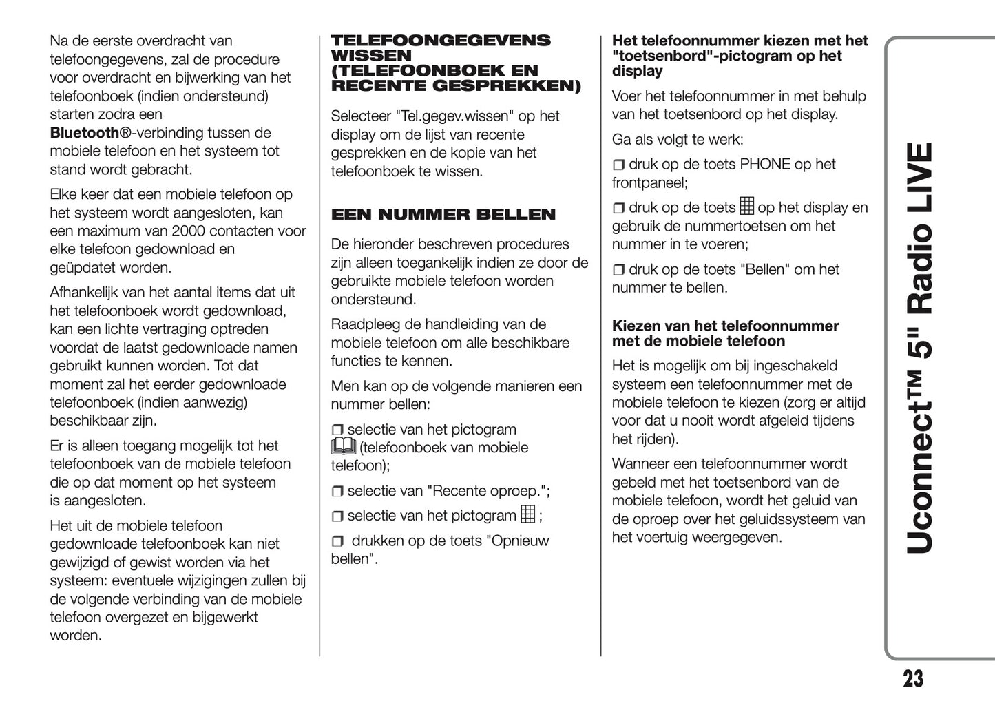 2017-2018 Abarth 500/595/695 Uconnect 5.0 Radio Infotainment Manual | Dutch