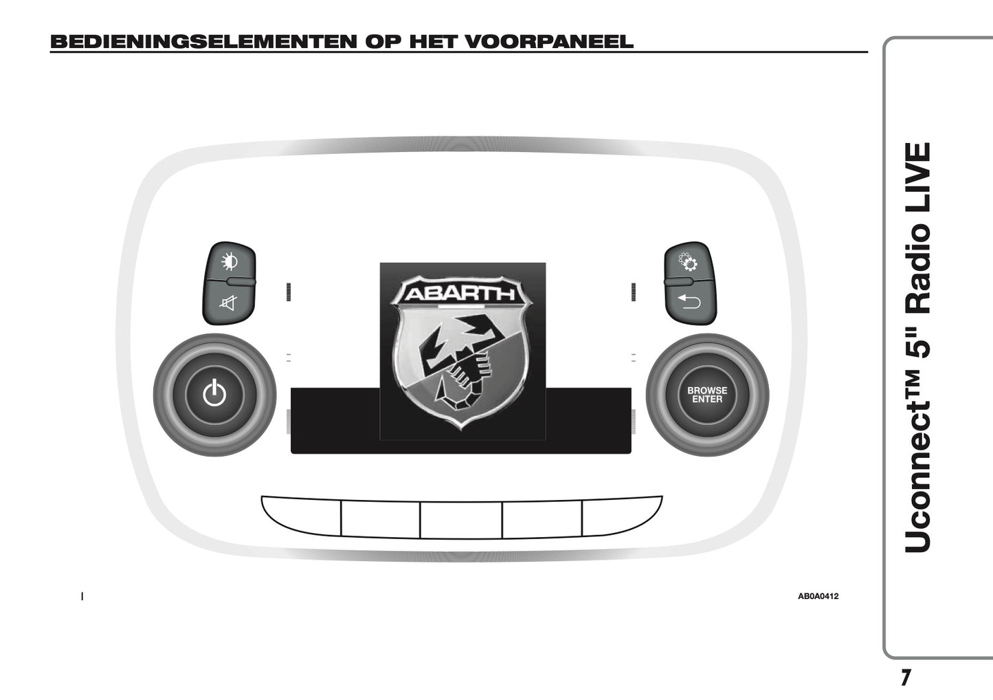 2017-2018 Abarth 500/595/695 Uconnect 5.0 Radio Infotainment Manual | Dutch