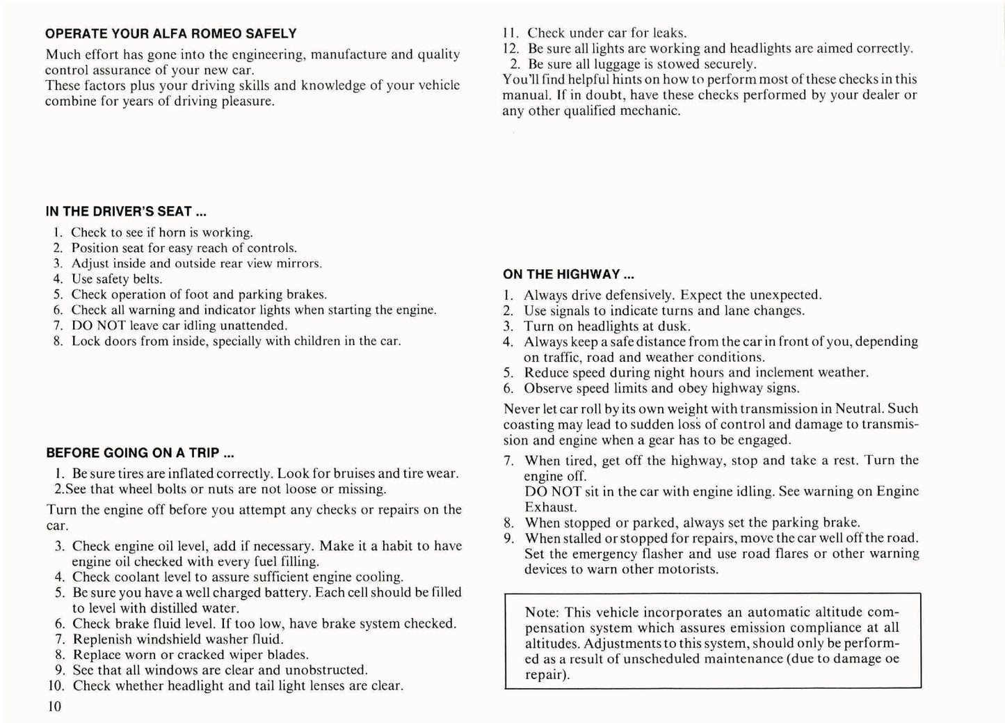 1985 Alfa Romeo GTV 6 Owner's Manual | English