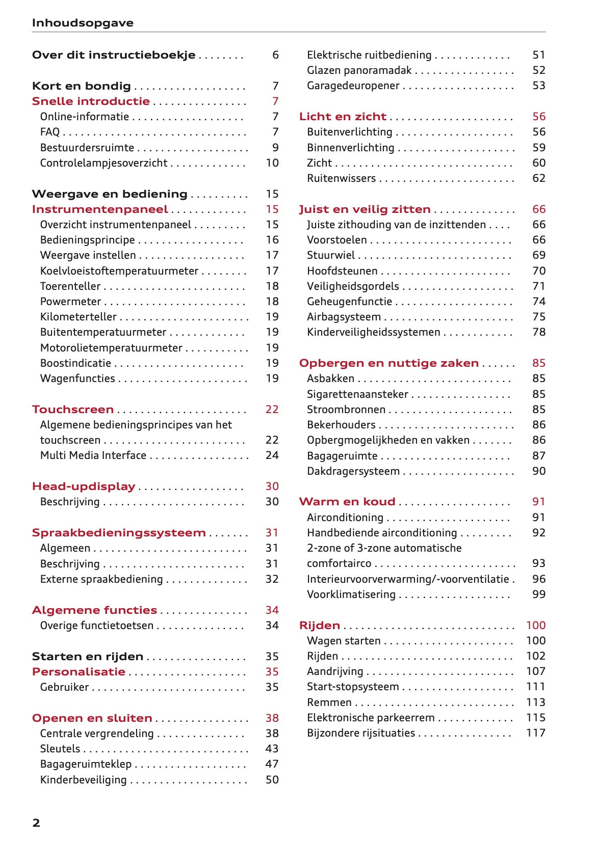 2021 Audi A3 Owner's Manual | Dutch