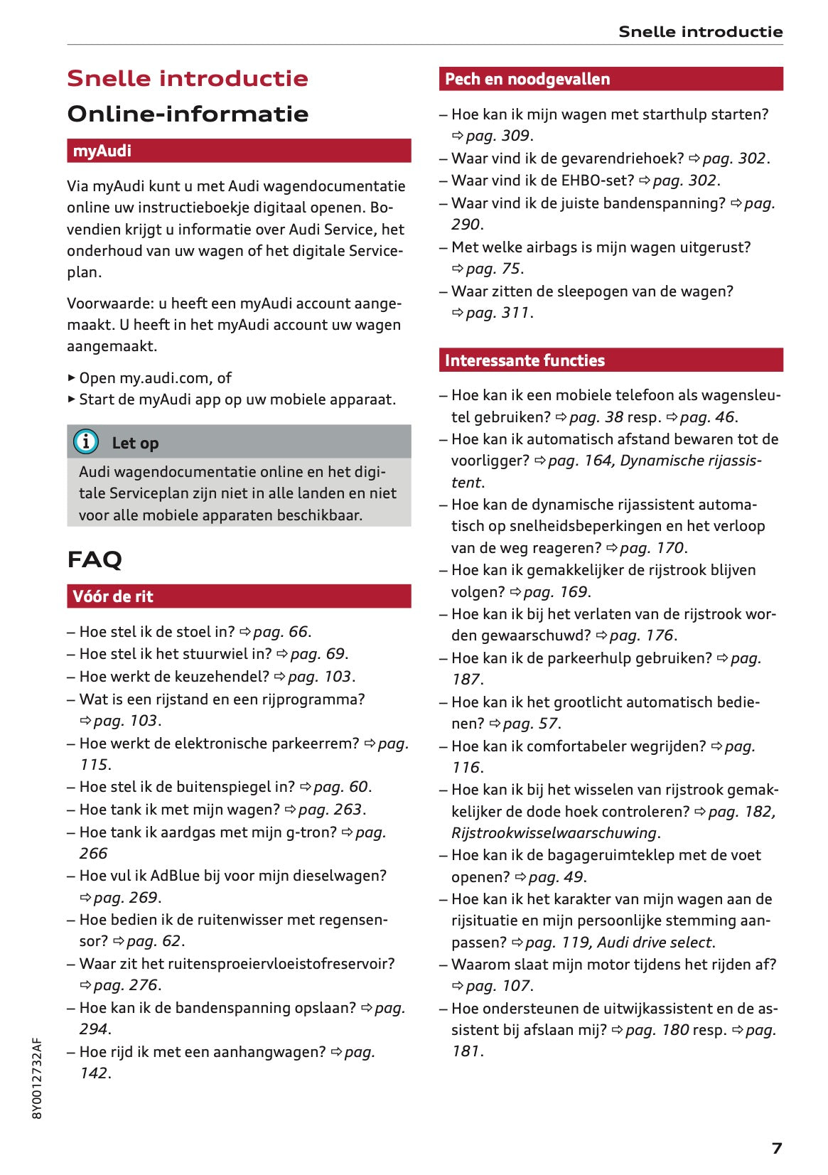 2021 Audi A3 Owner's Manual | Dutch