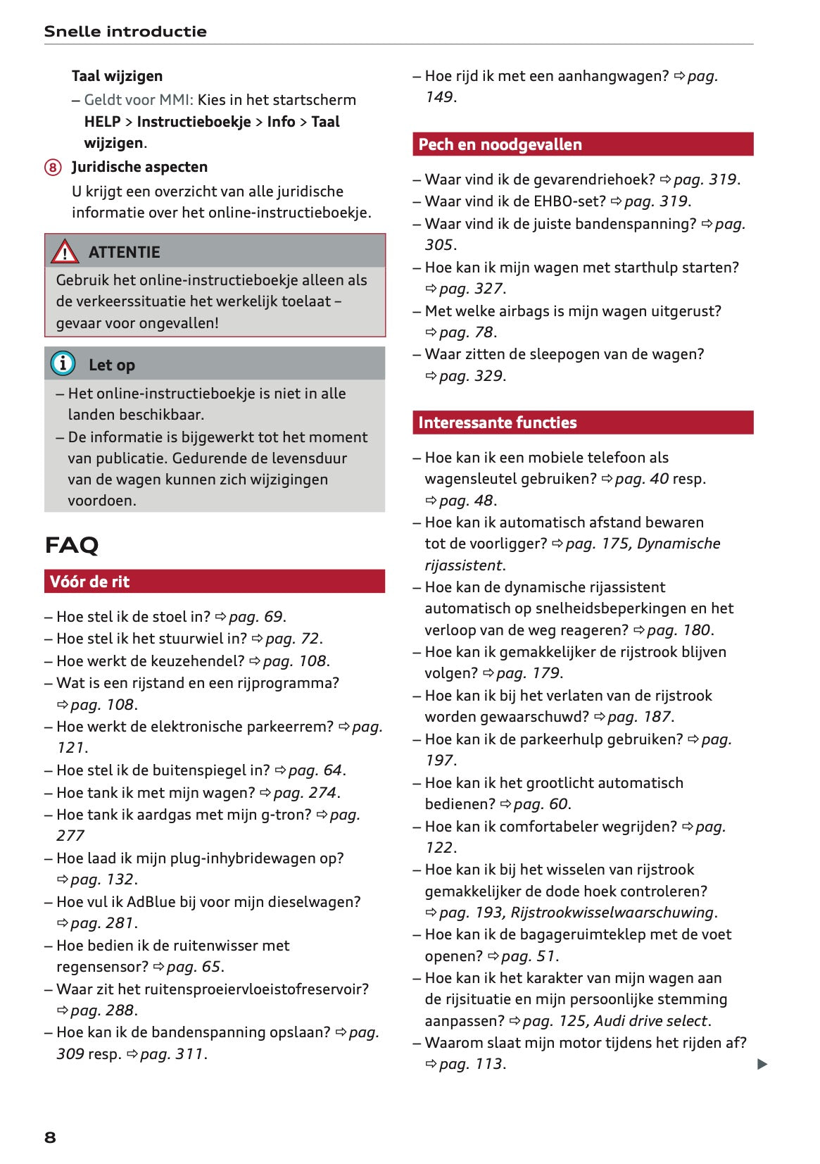 2022 Audi A3 Owner's Manual | Dutch