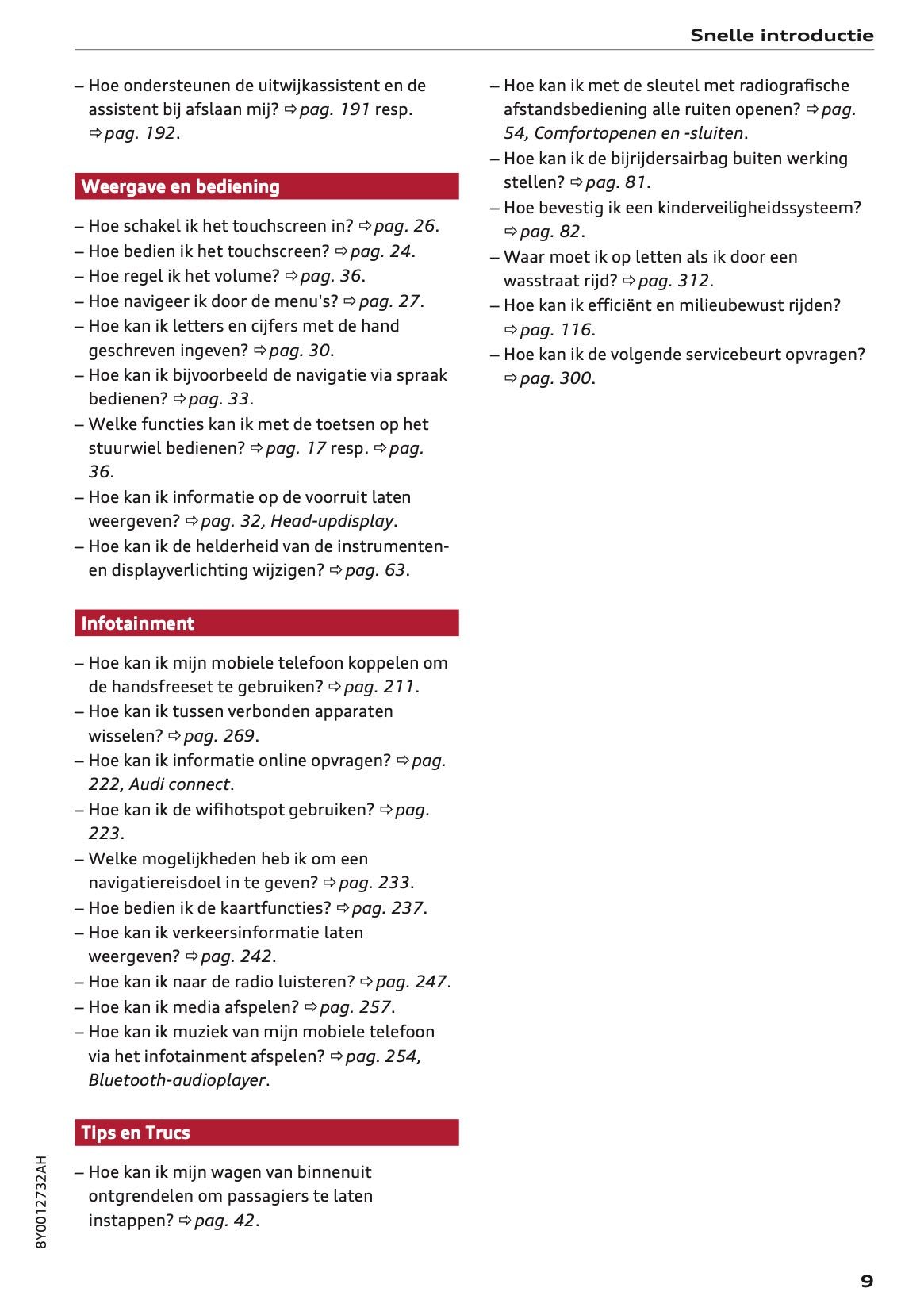2022 Audi A3 Owner's Manual | Dutch