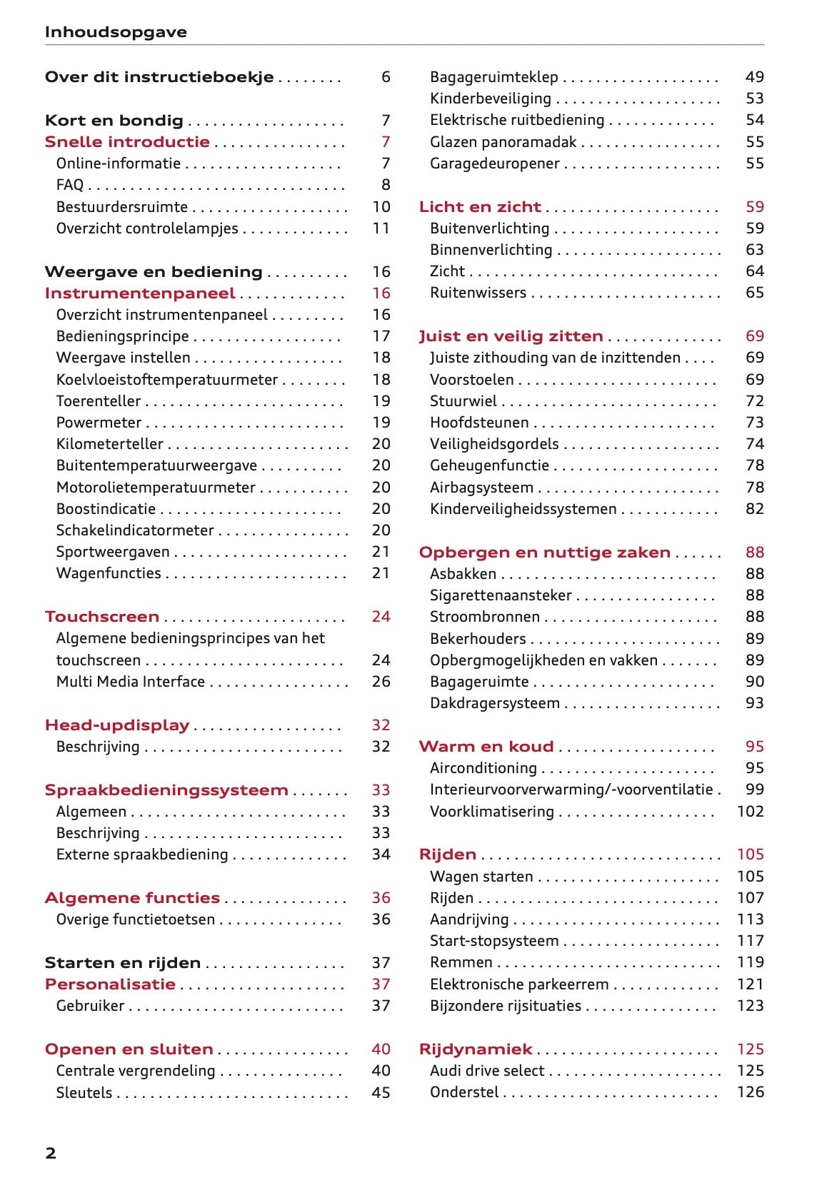 2022 Audi A3 Owner's Manual | Dutch
