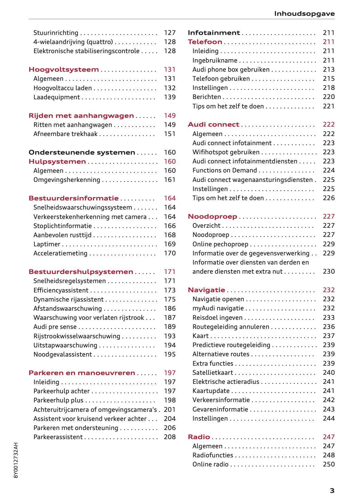 2022 Audi A3 Owner's Manual | Dutch