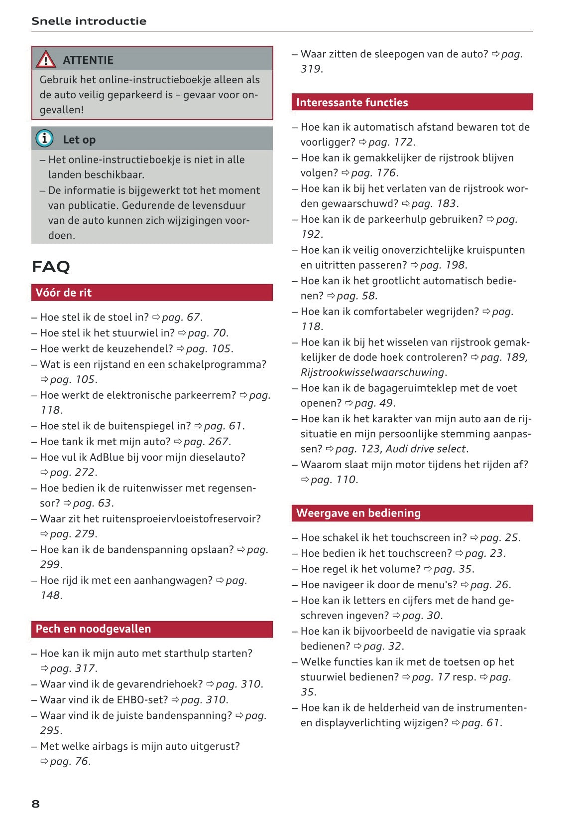 2023 Audi Q3/Q3 Sportback/RS Q3 Owner's Manual | Dutch