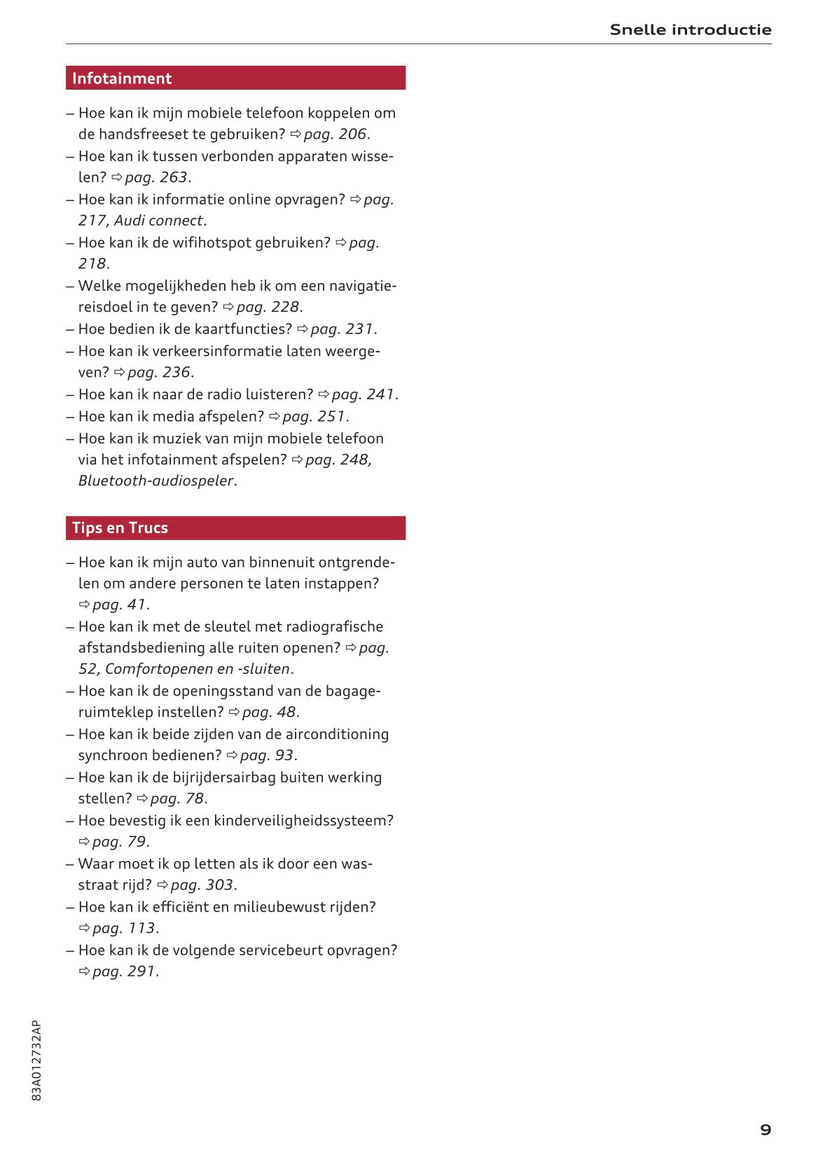 2023 Audi Q3/Q3 Sportback/RS Q3 Owner's Manual | Dutch