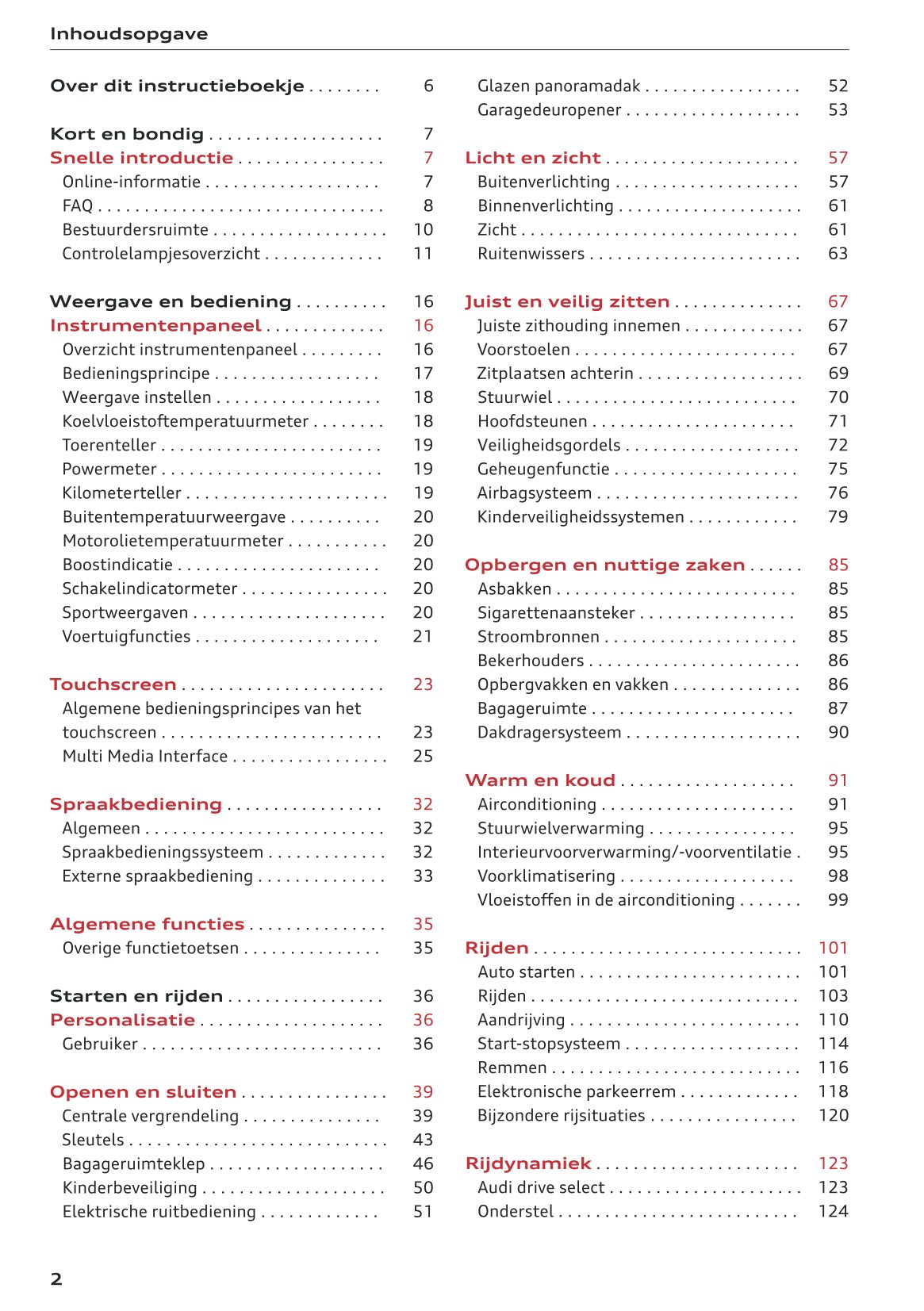 2023 Audi Q3/Q3 Sportback/RS Q3 Owner's Manual | Dutch