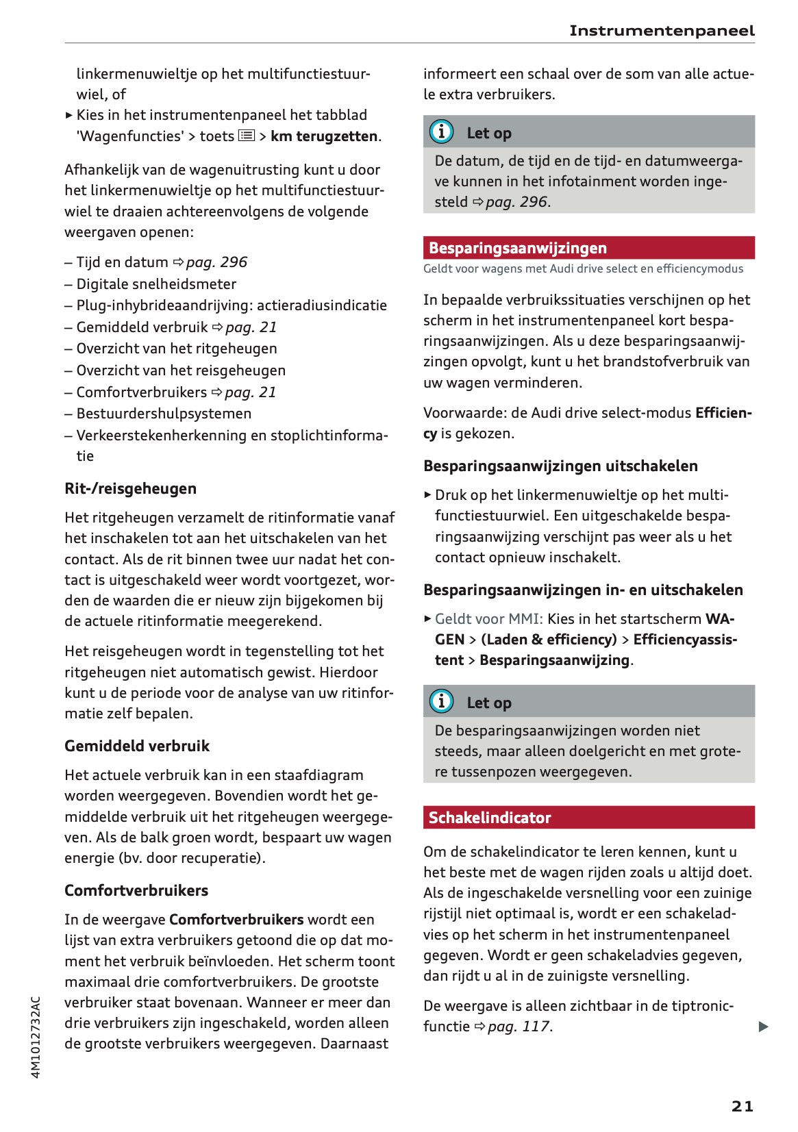 2020-2021 Audi Q7 Owner's Manual | Dutch