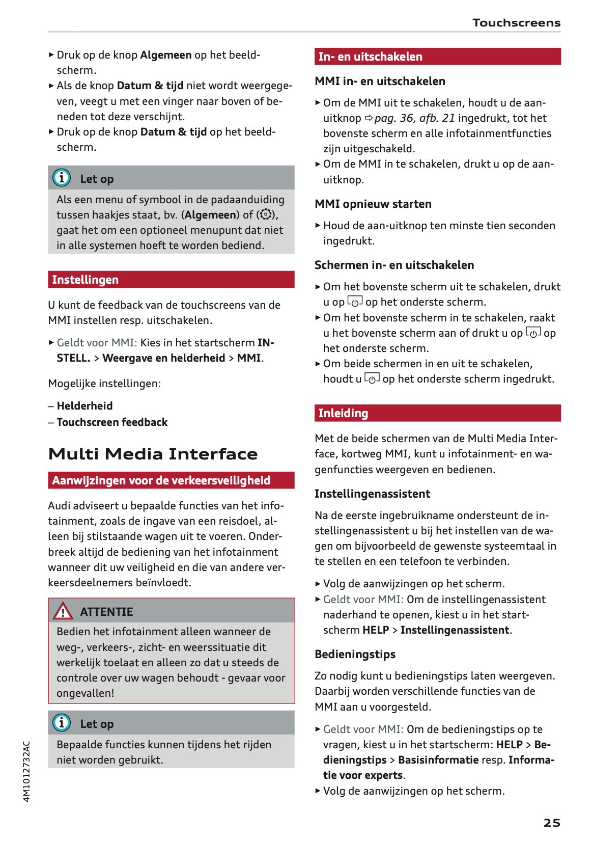 2020-2021 Audi Q7 Owner's Manual | Dutch