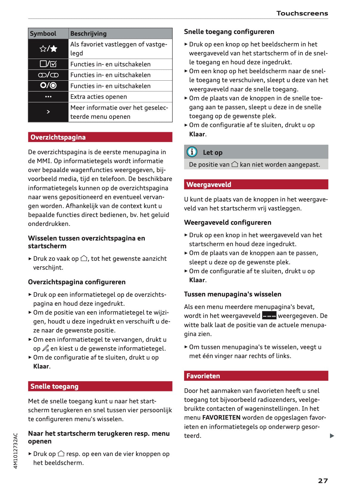 2020-2021 Audi Q7 Owner's Manual | Dutch