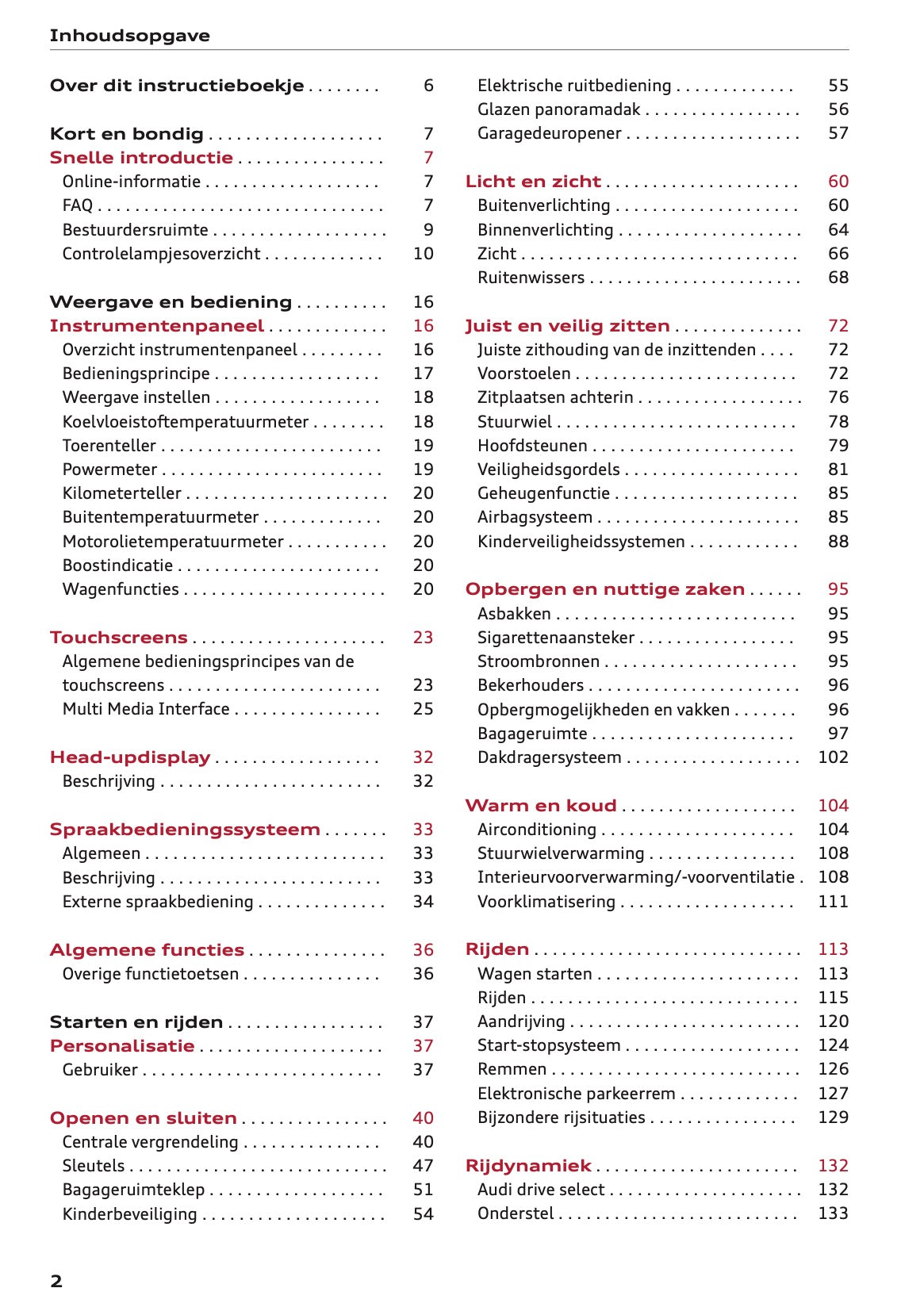 2020-2021 Audi Q7 Owner's Manual | Dutch