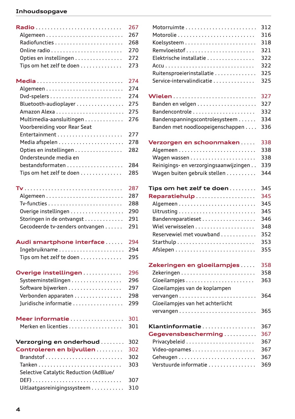 2020-2021 Audi Q7 Owner's Manual | Dutch