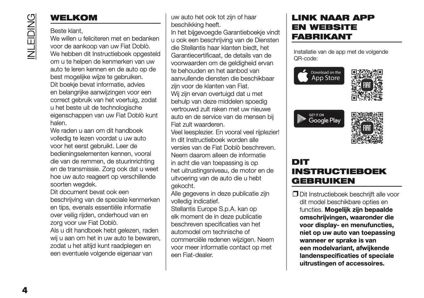 2025 Fiat Doblo Owner's Manual | Dutch