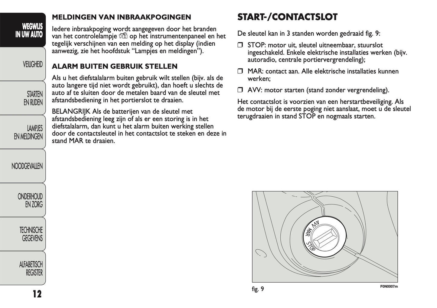 2011-2012 Fiat Ducato 250 Owner's Manual | Dutch