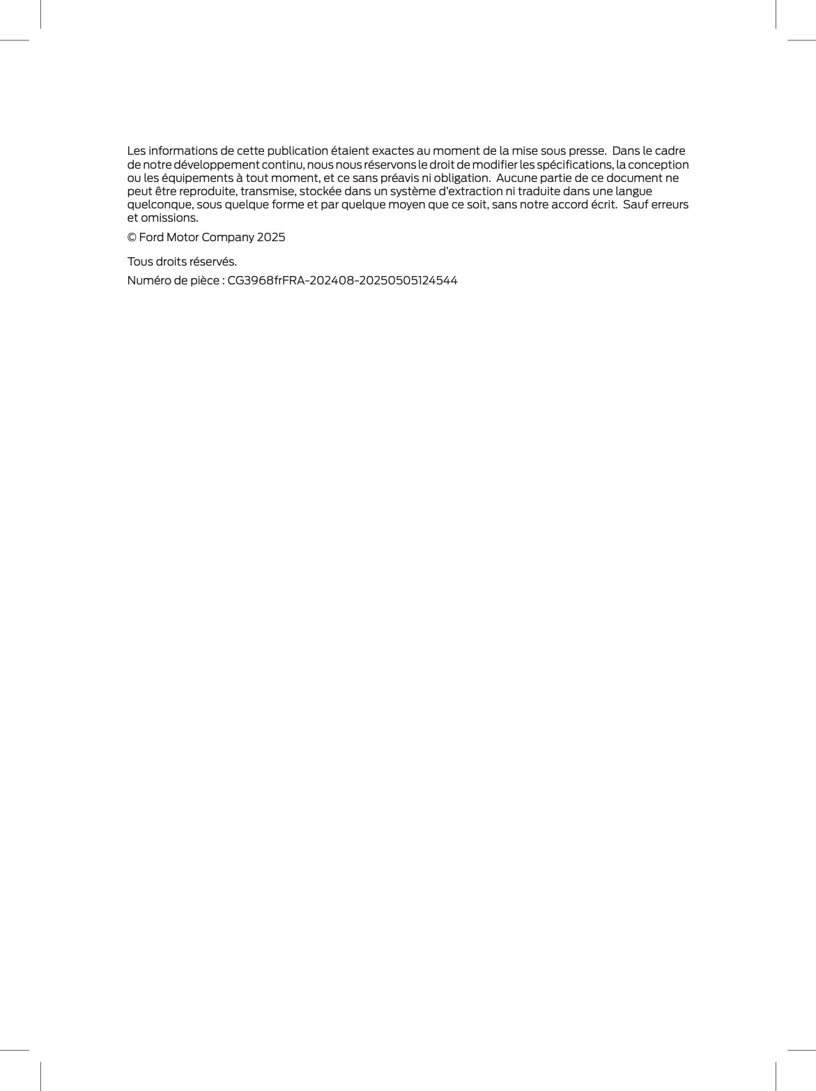 2024-2025 Ford Explorer Owner's Manual | French