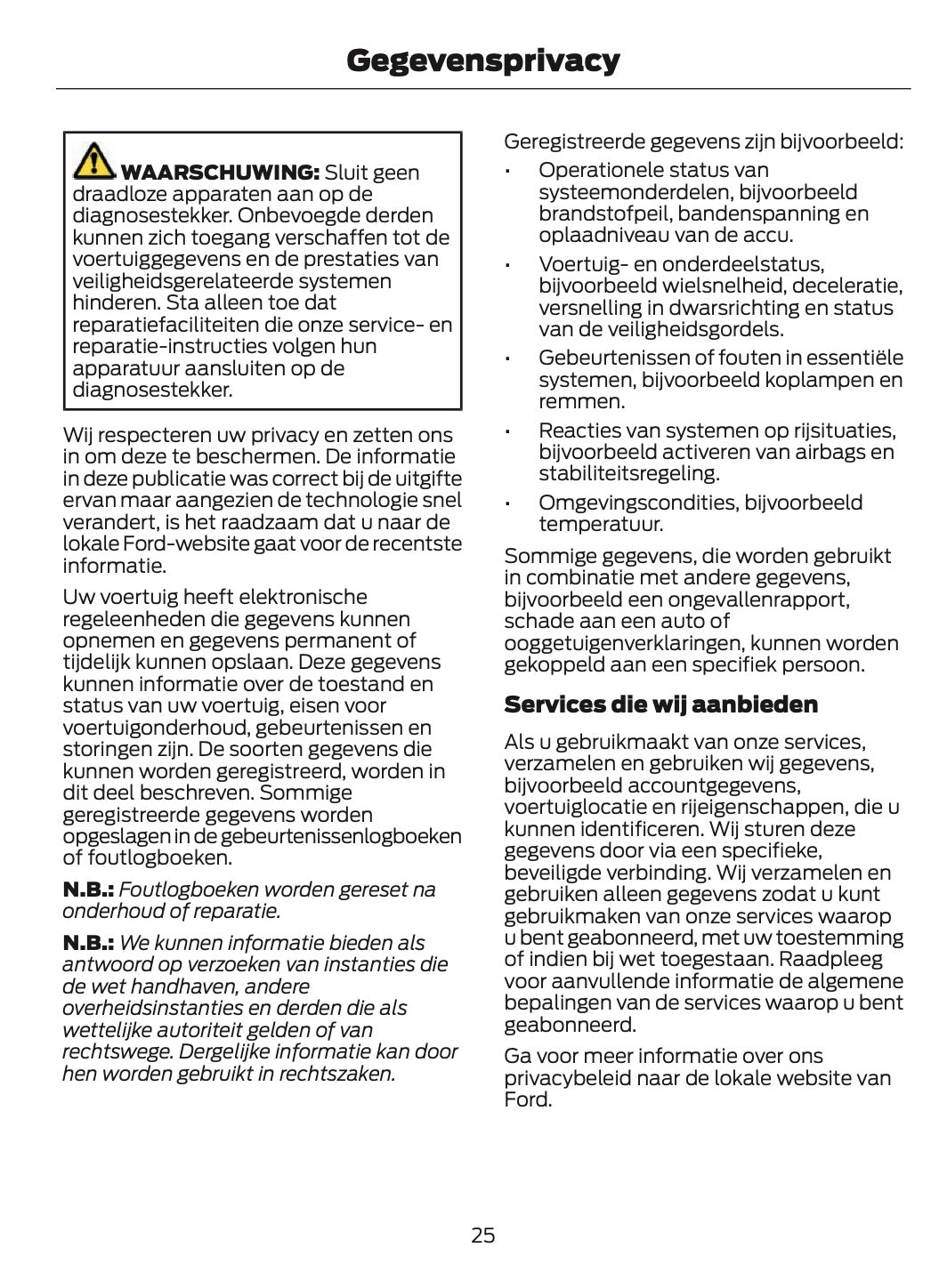 2024-2025 Ford Tourneo Courier/Transit Courier Gebruikershandleiding | Nederlands