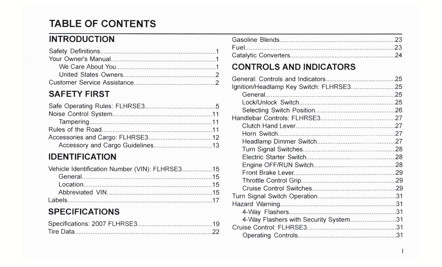2007 Harley-Davidson FLHRSE3 Owner's Manual | English