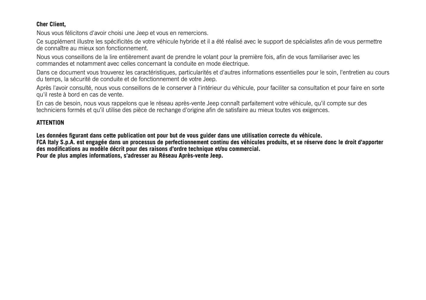 2020-2021 Jeep Compass 4xe Supplement Manual | French