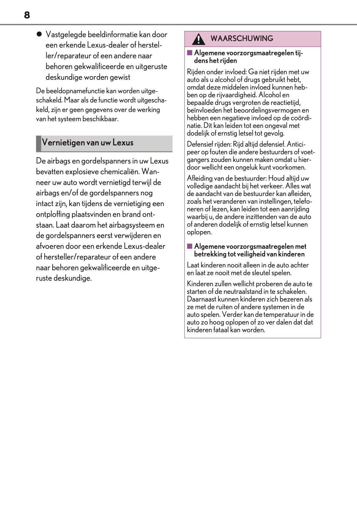 2021-2022 Lexus LC 500 Convertible Owner's Manual | Dutch