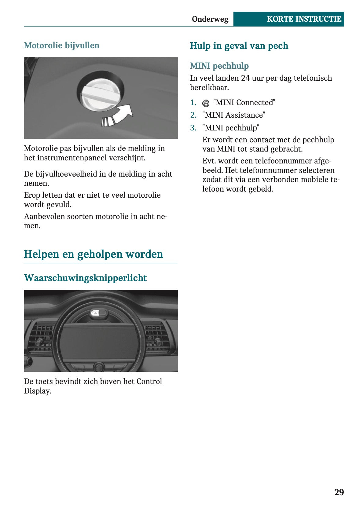 2020-2021 Mini Countryman Plug-in-Hybrid Owner's Manual | Dutch
