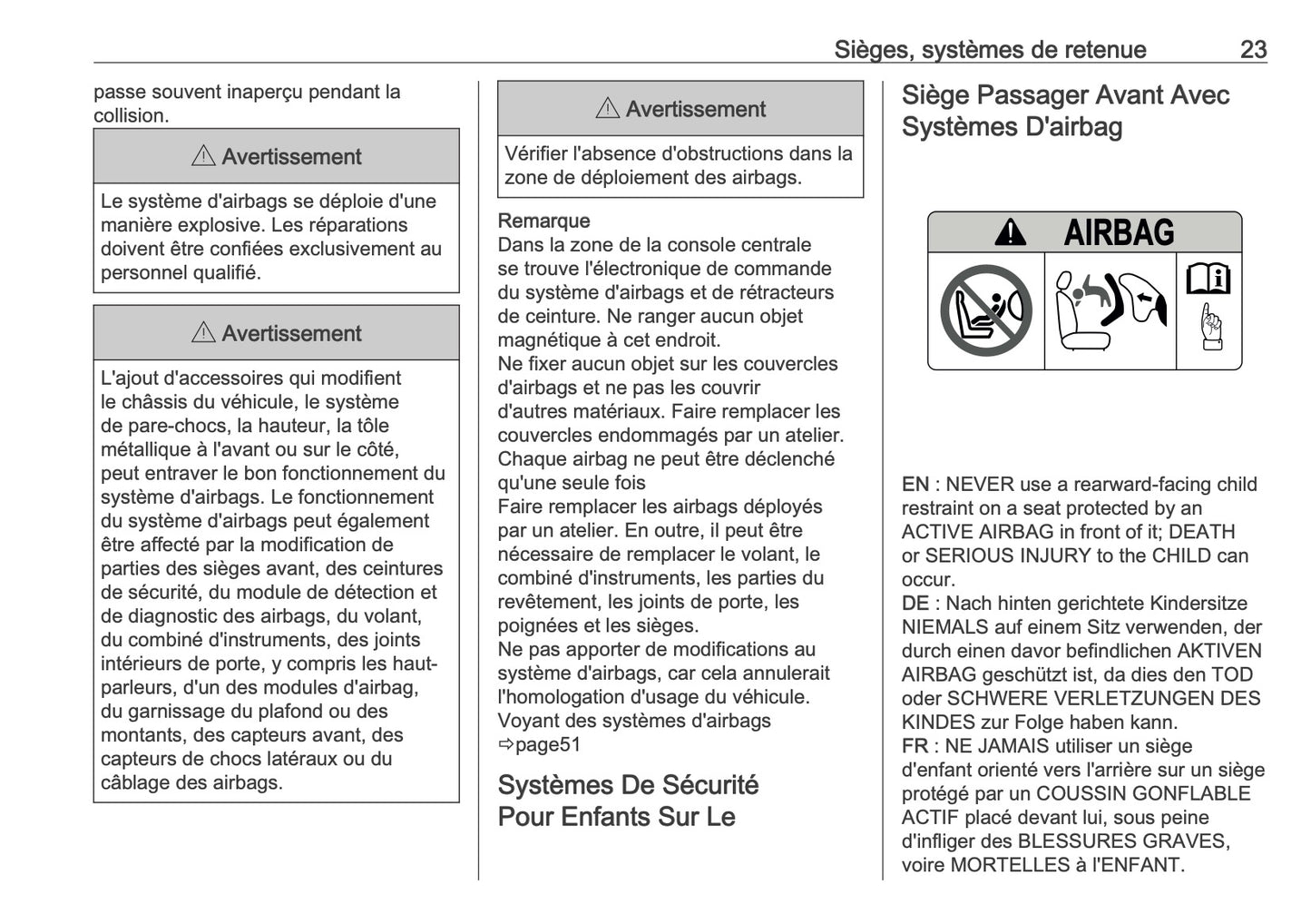 2025 Opel Frontera Manuel du propriétaire | Français