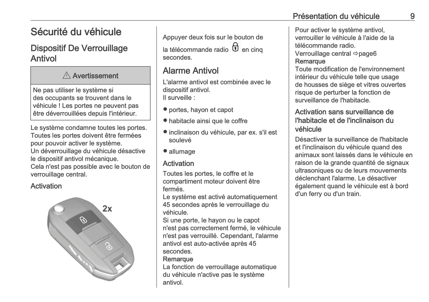 2025 Opel Frontera Manuel du propriétaire | Français