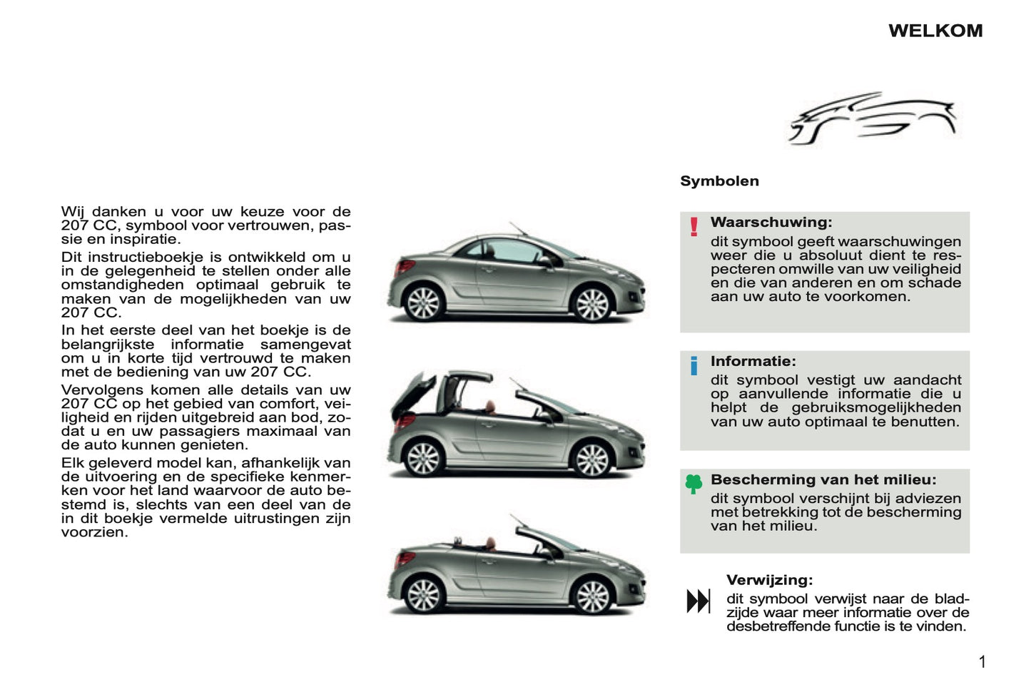 2011-2013 Peugeot 207 CC Owner's Manual | Dutch