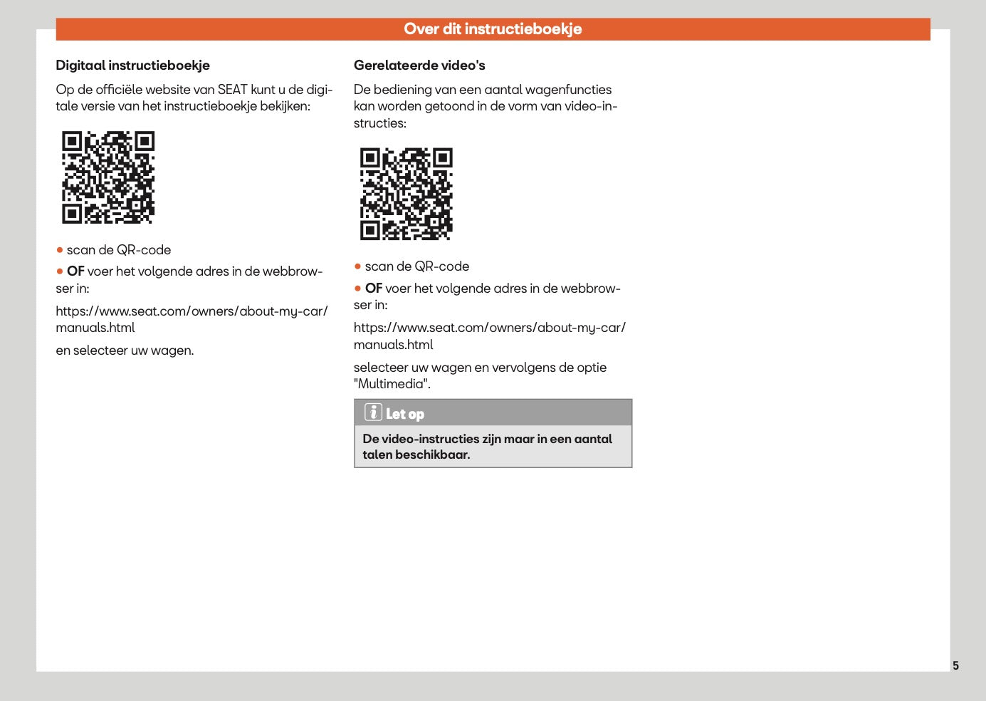 2025 Seat Leon/Leon Sportstourer Gebruikershandleiding | Nederlands