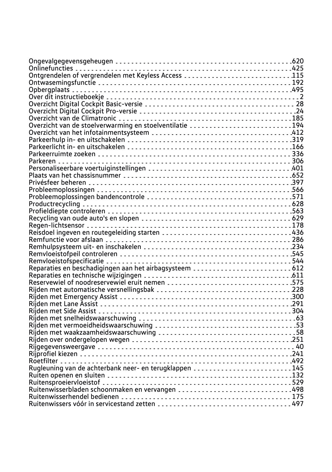 2024 Volkswagen Golf Owner's Manual | Dutch