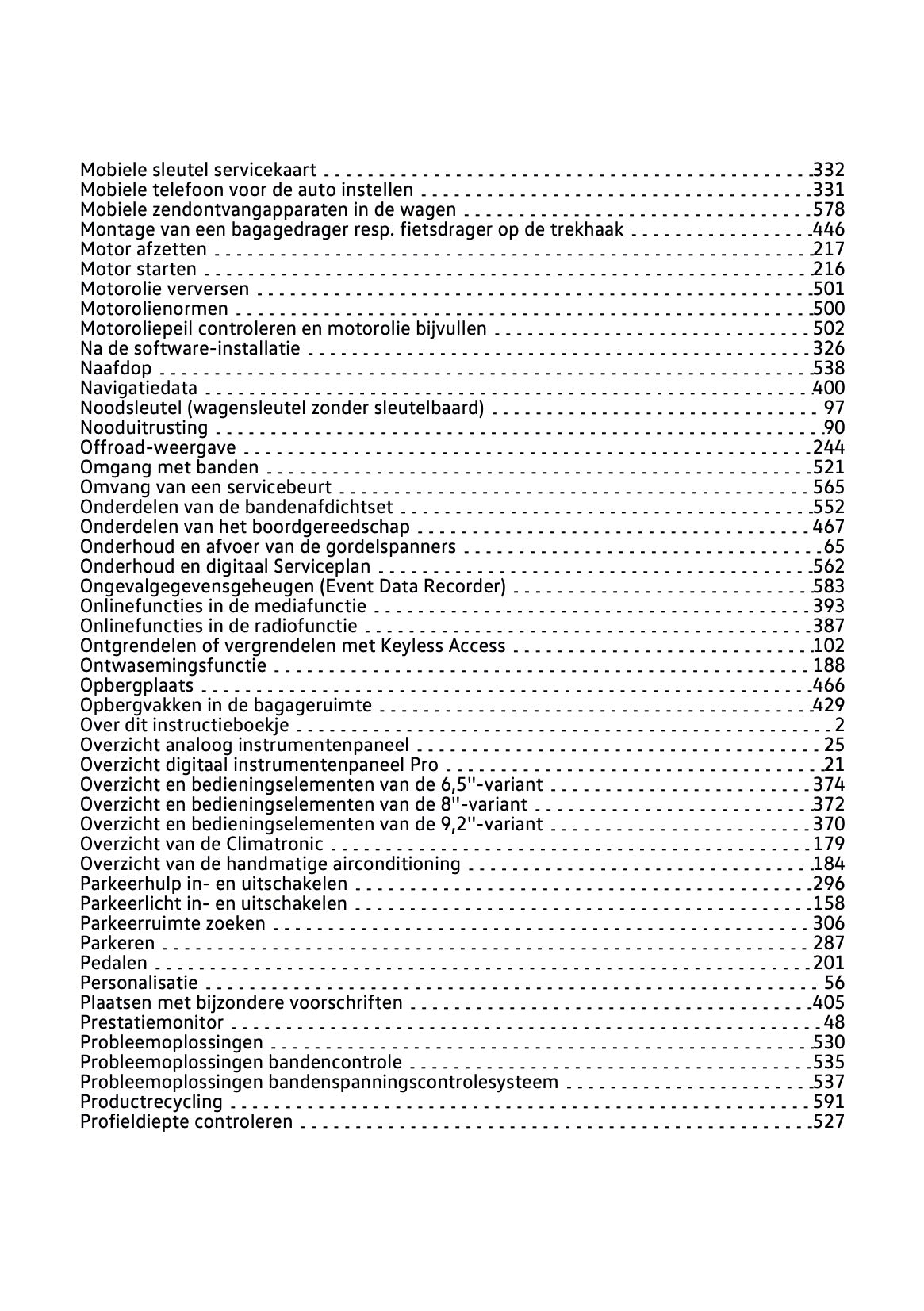 2021-2022 Volkswagen Passat Variant Owner's Manual | Dutch