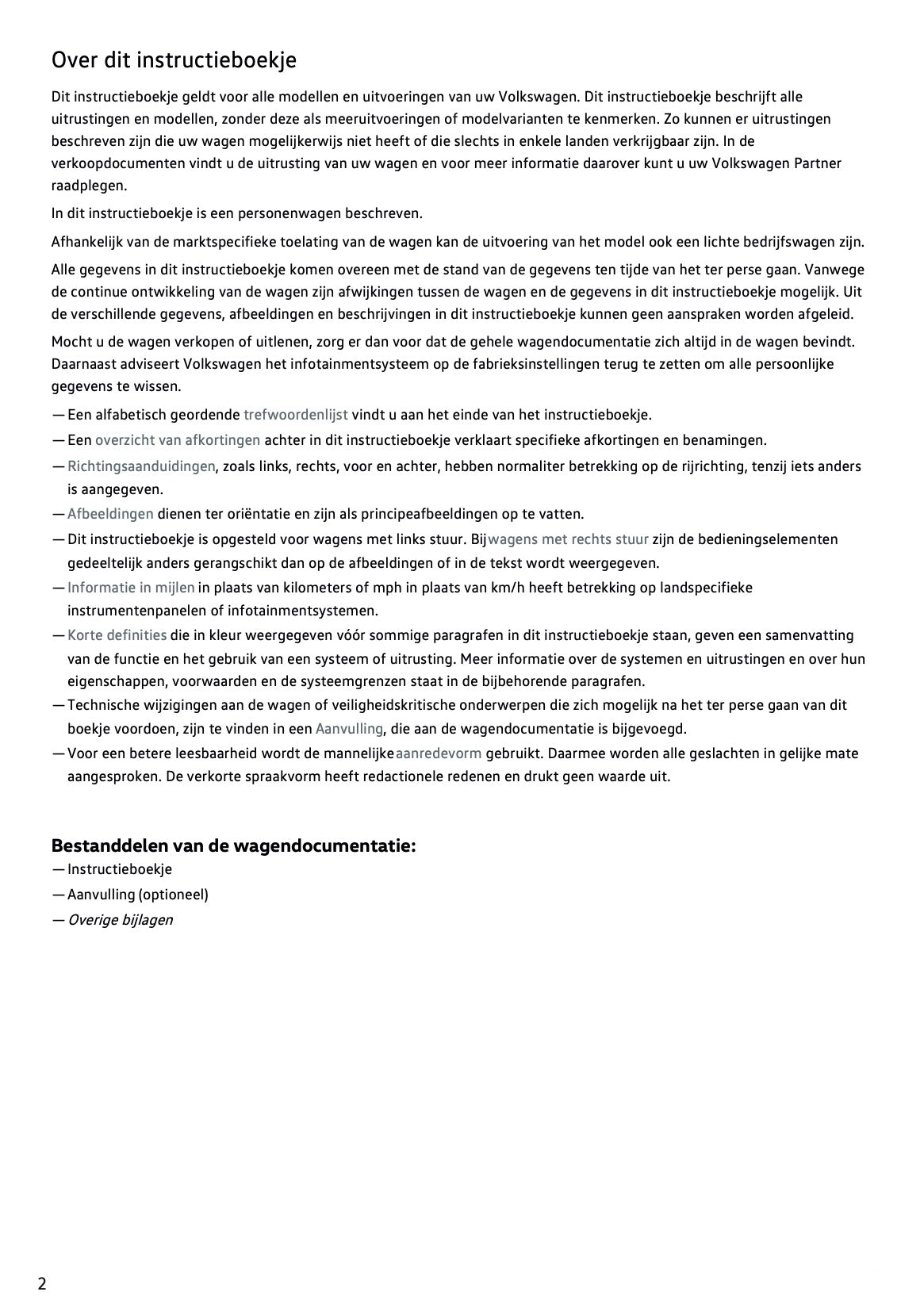 2020-2021 Volkswagen Passat Variant Owner's Manual | Dutch