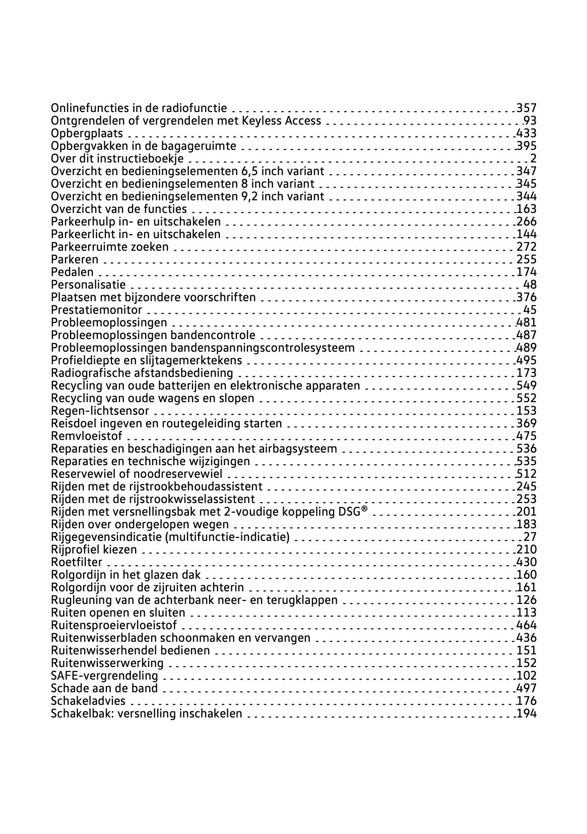 2020-2021 Volkswagen Passat Variant Owner's Manual | Dutch