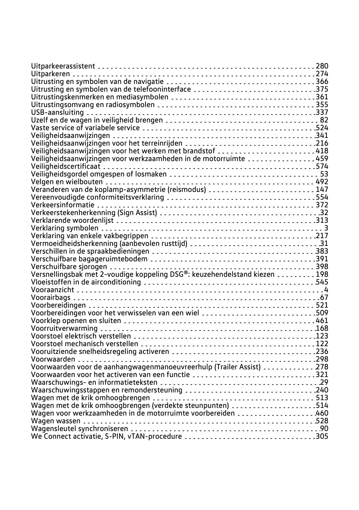 2020-2021 Volkswagen Passat Variant Owner's Manual | Dutch