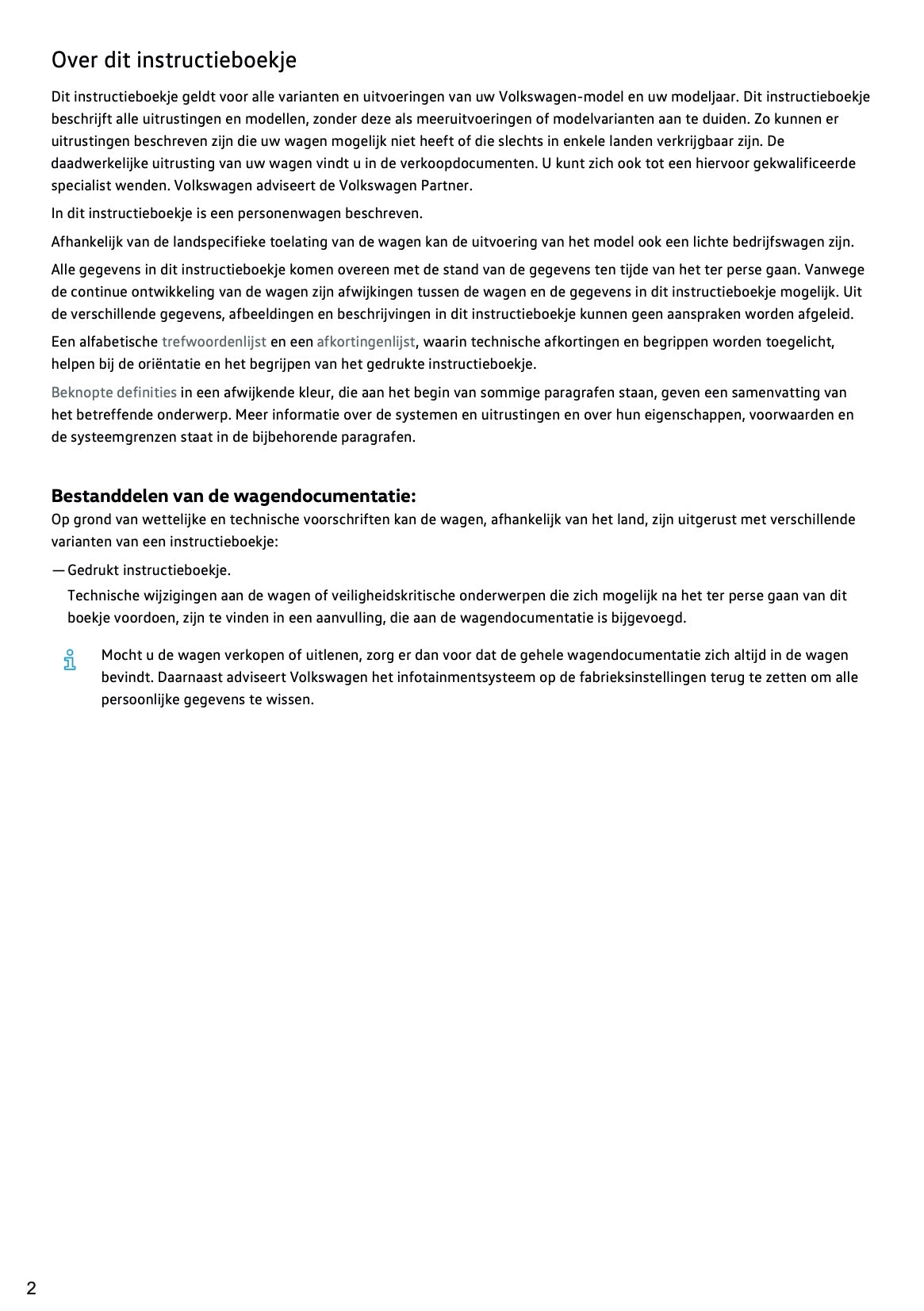 2021-2021 Volkswagen Tiguan Owner's Manual | Dutch