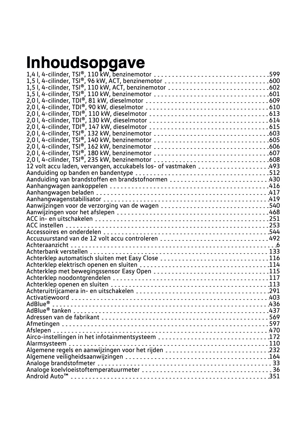2021-2021 Volkswagen Tiguan Owner's Manual | Dutch