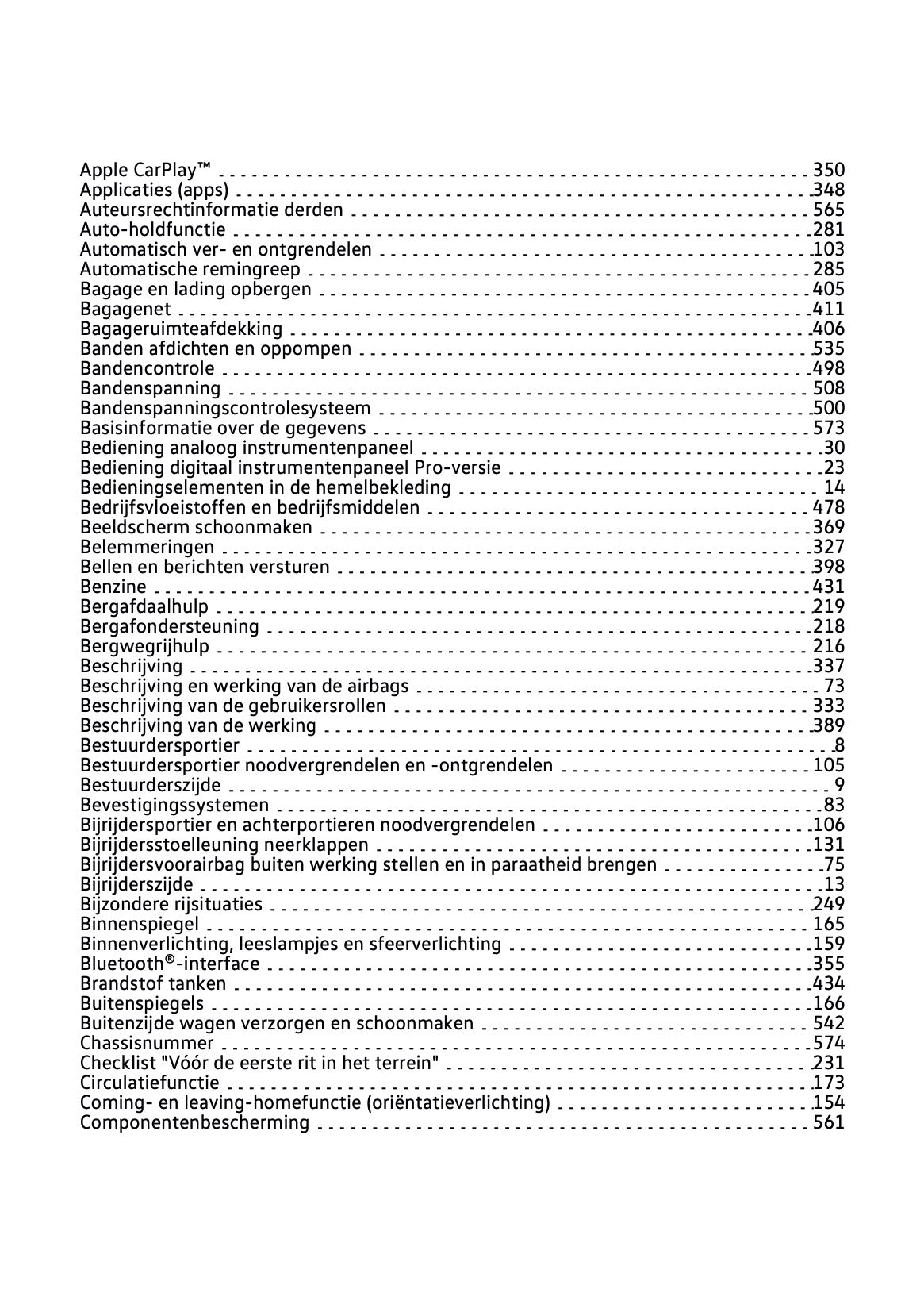 2021-2021 Volkswagen Tiguan Owner's Manual | Dutch