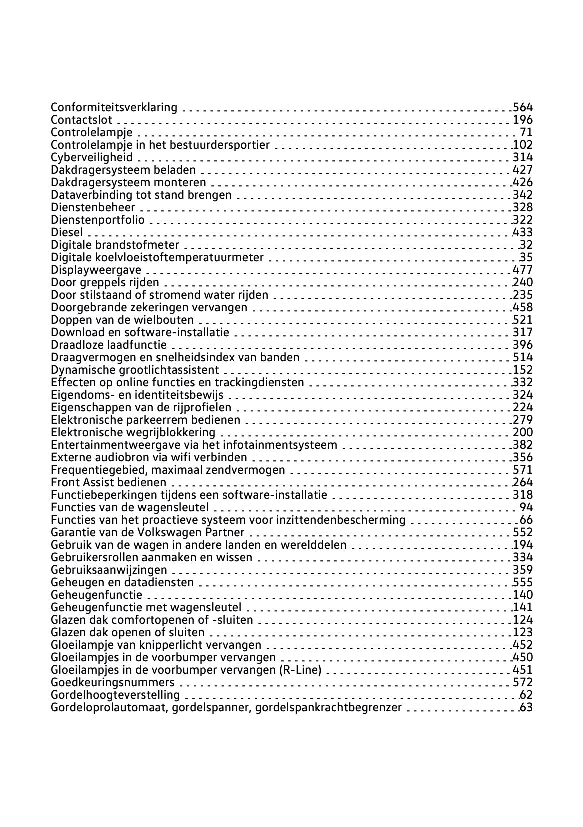 2021-2021 Volkswagen Tiguan Owner's Manual | Dutch