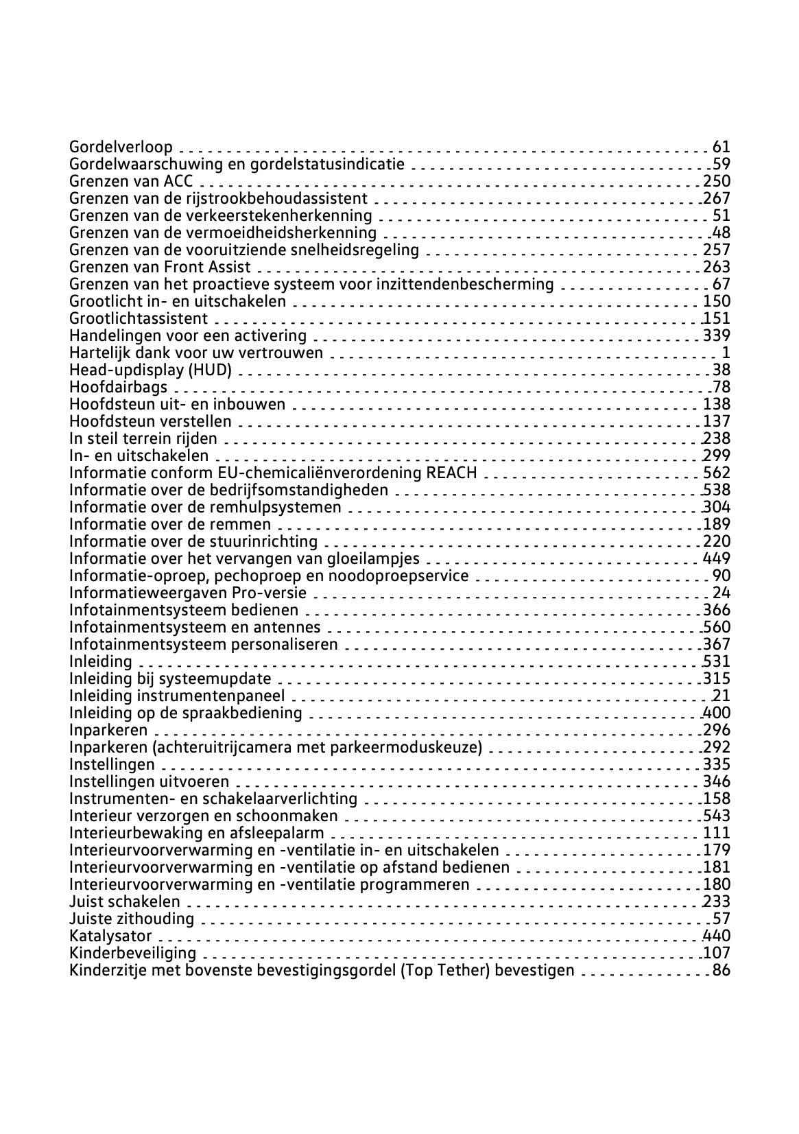 2021-2021 Volkswagen Tiguan Owner's Manual | Dutch