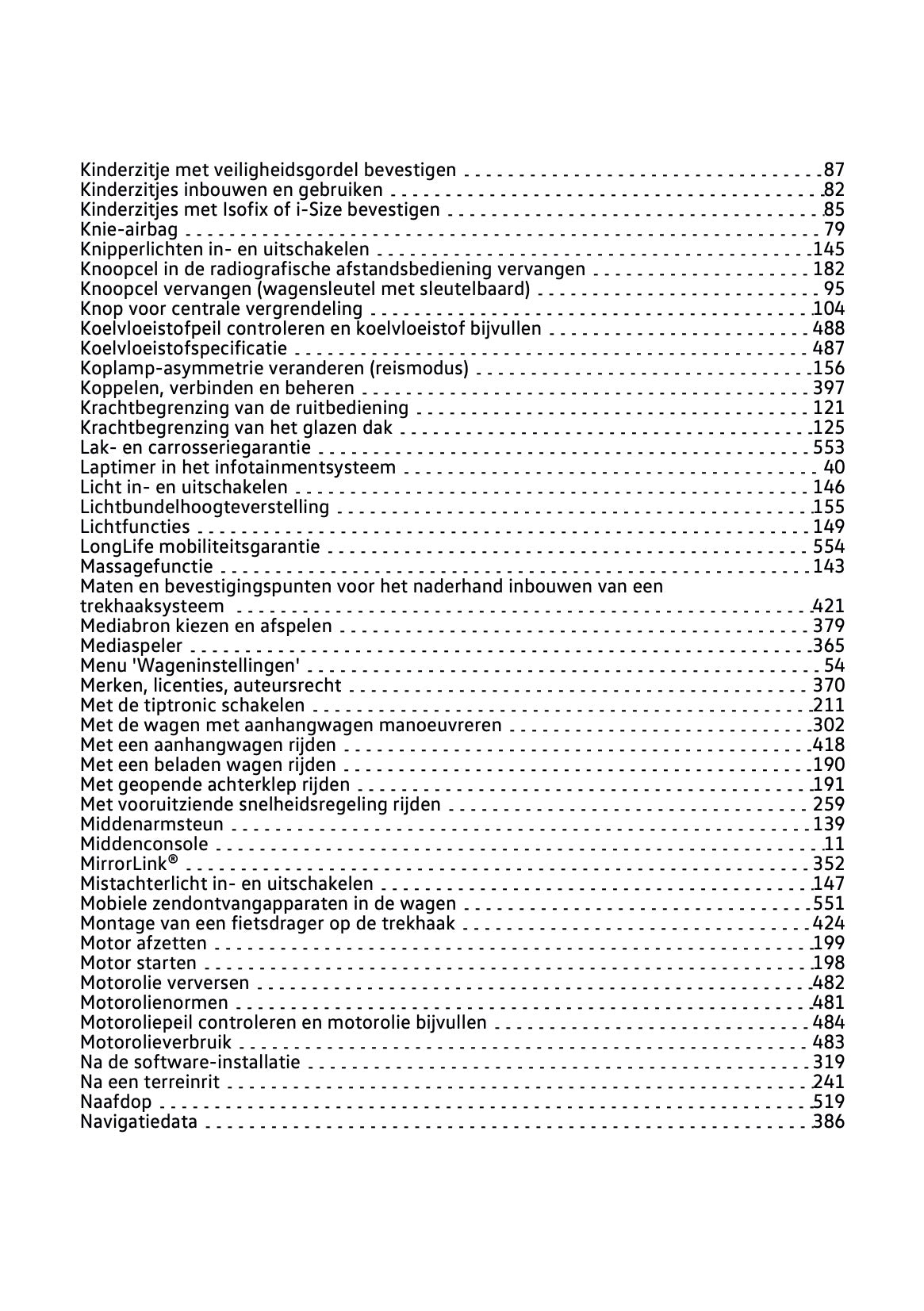 2021-2021 Volkswagen Tiguan Owner's Manual | Dutch