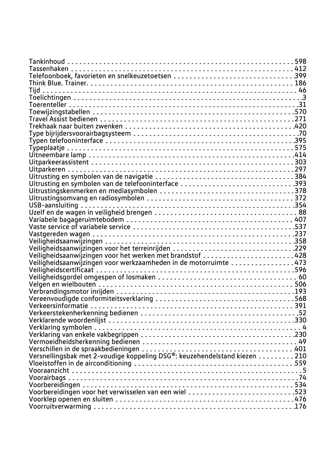 2021-2021 Volkswagen Tiguan Owner's Manual | Dutch