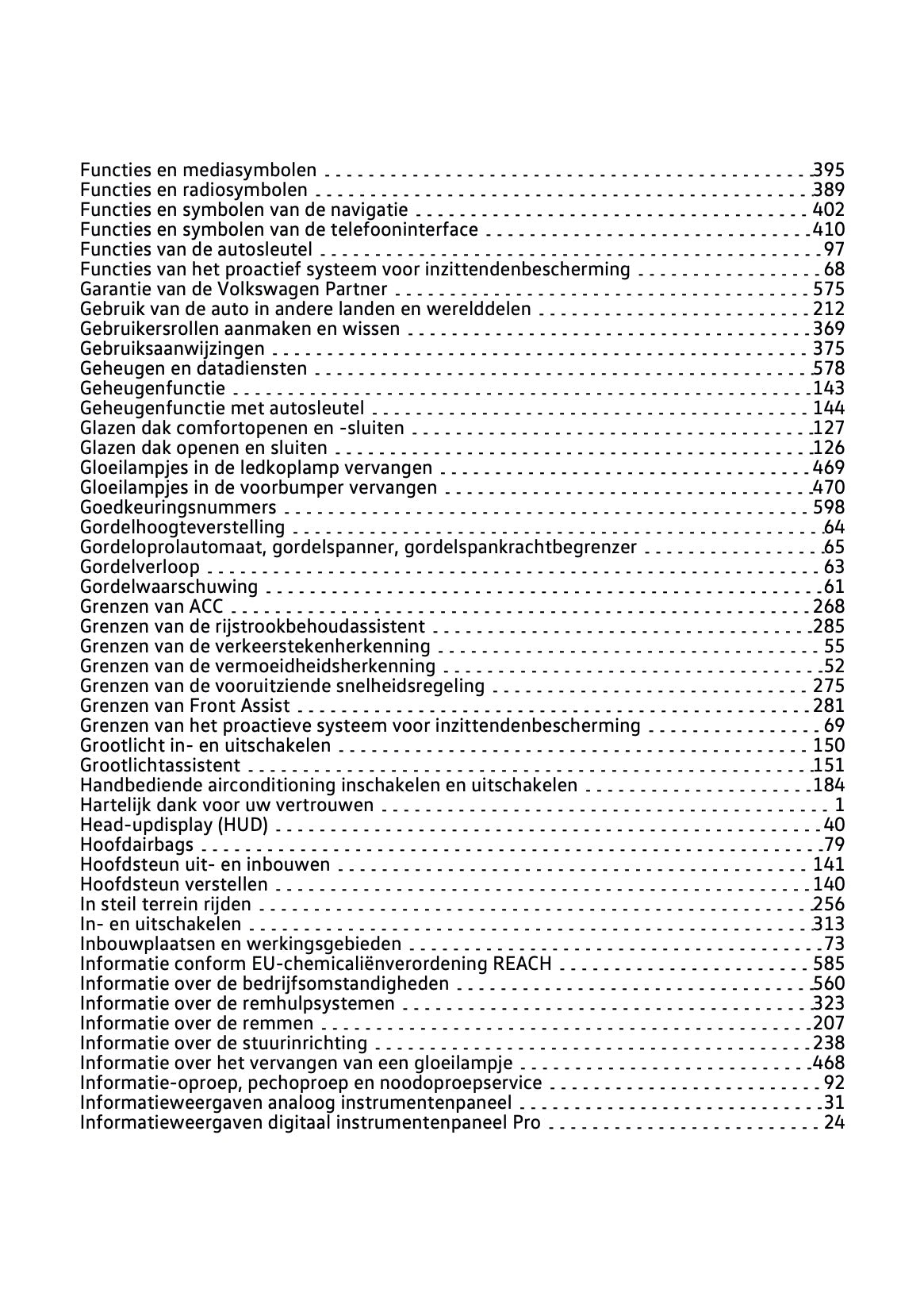 2022-2023 Volkswagen Tiguan Owner's Manual | Dutch