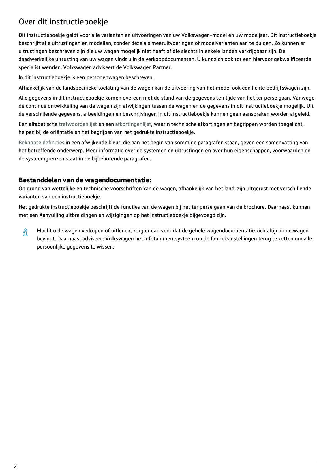 2022 Volkswagen T-Roc Owner's Manual | Dutch