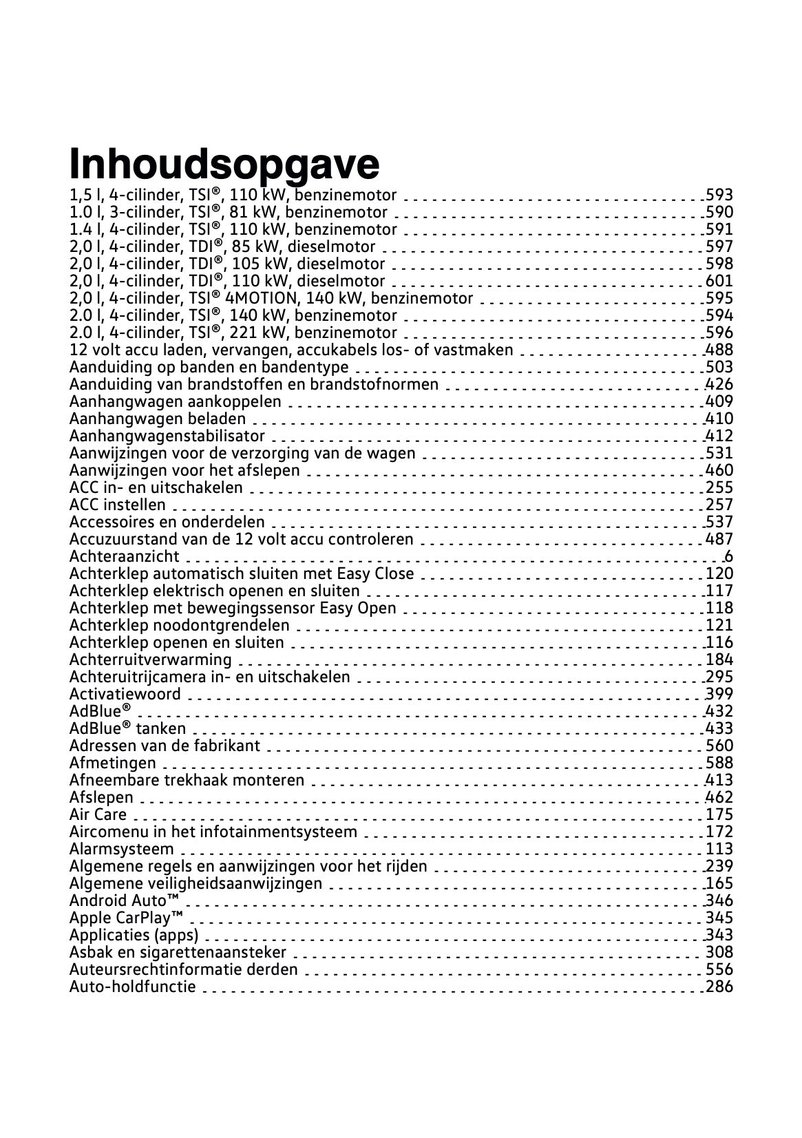 2022 Volkswagen T-Roc Owner's Manual | Dutch