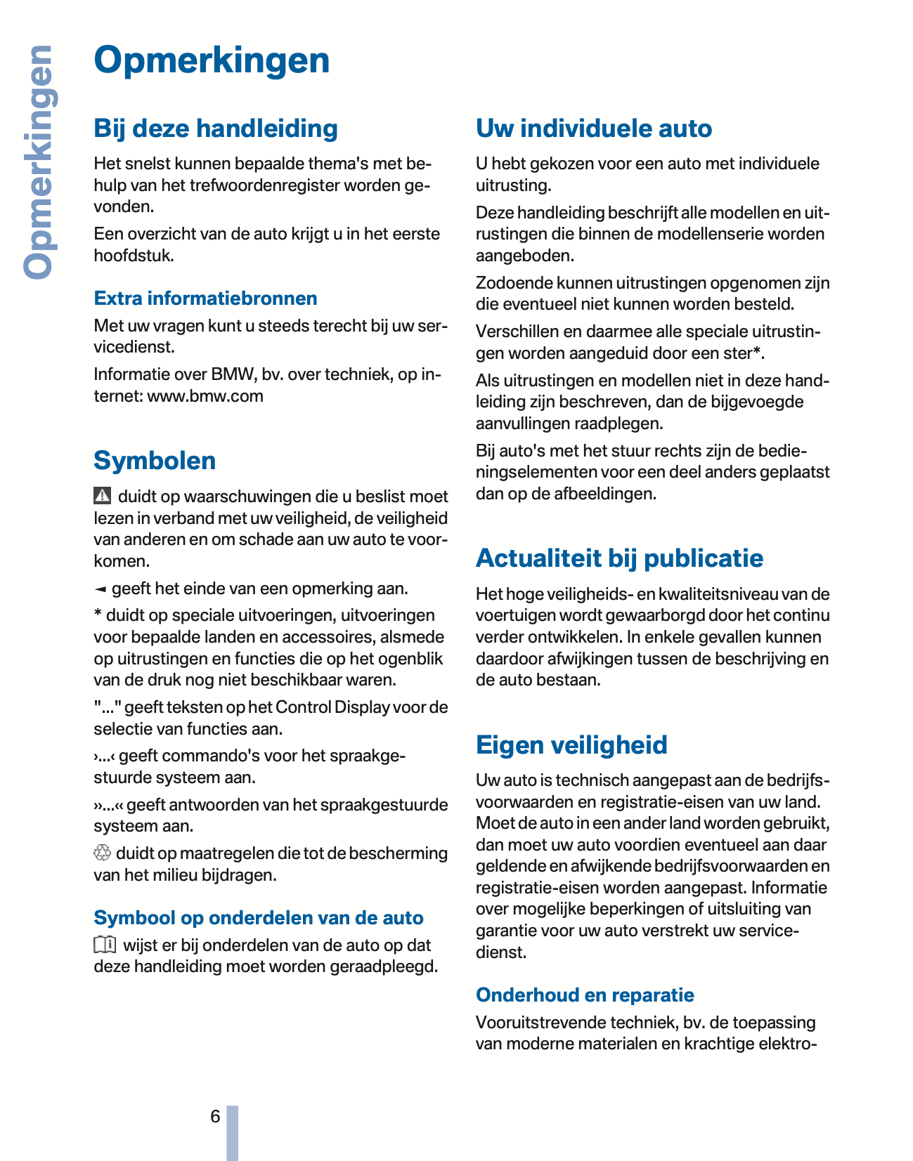 2010-2011 BMW Z4 Owner's Manual | Dutch