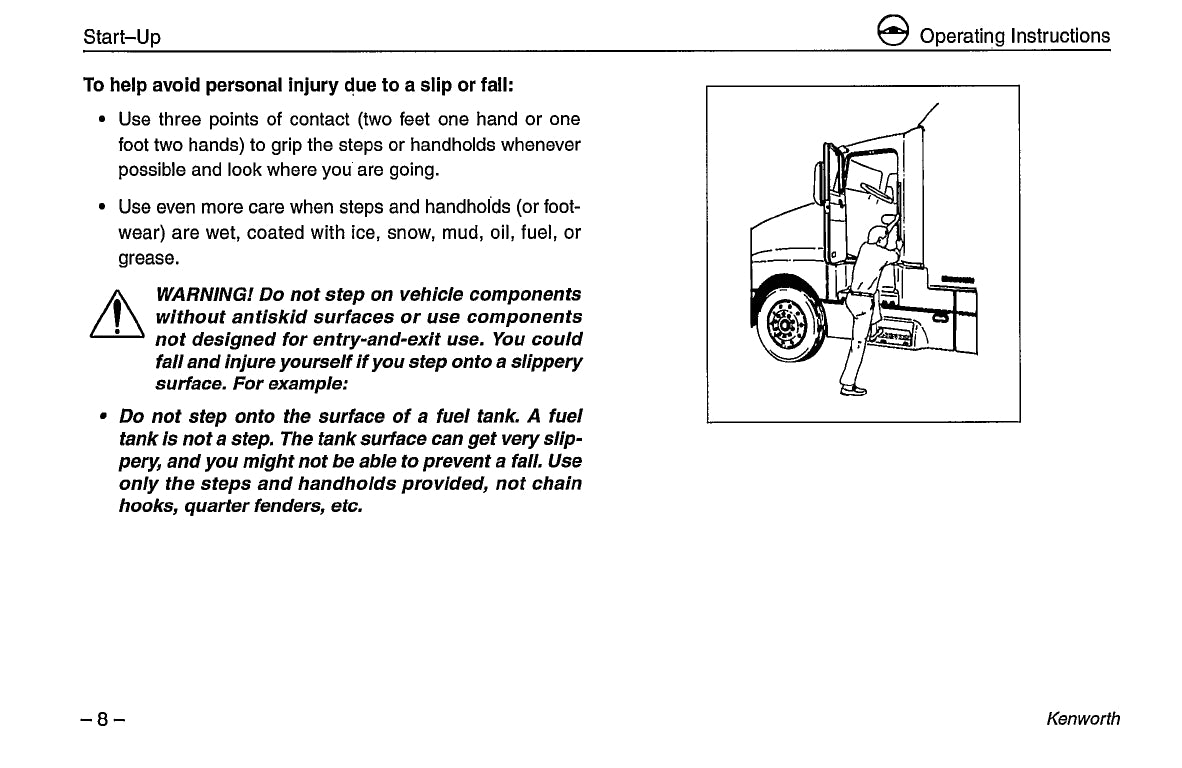 1996-2003 Kenworth K100/W900/T600/T800/C500 Bedienungsanleitung | Englisch