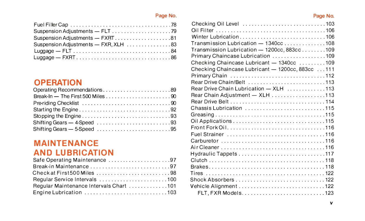 1988 Harley-Davidson Owner's Manual | English