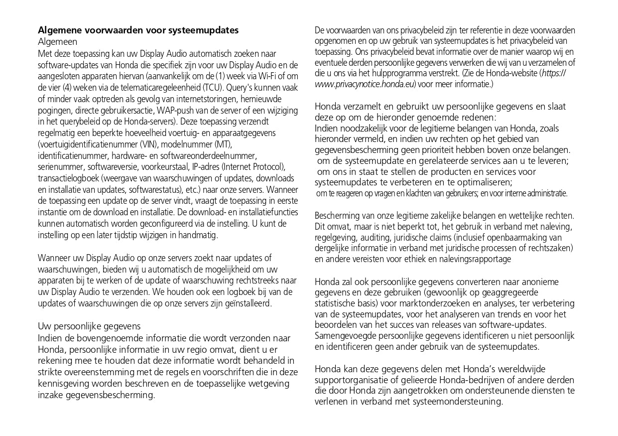 2021-2022 Honda Jazz e:HEV Owner's Manual | Dutch